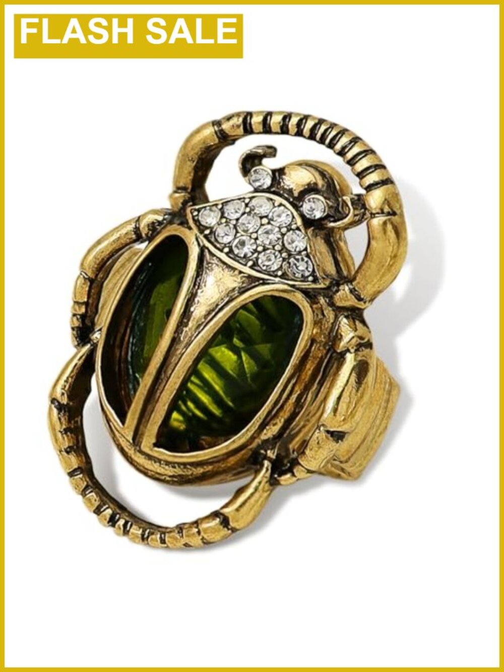 Scarab Beetle Ring Vintage Costume Jewelry, Funky Stretch Rings for Women, Art